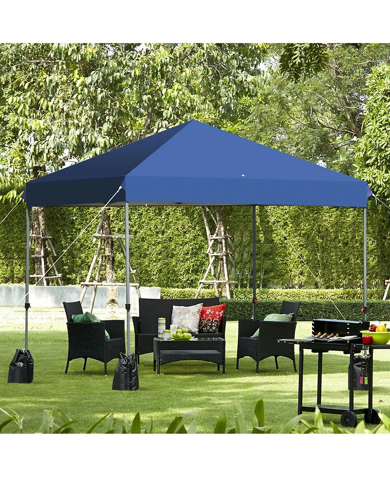 Gymax 8x8 Ft Pop up Canopy Tent Shelter Wheeled Carry Bag 4 Canopy Sand Bag