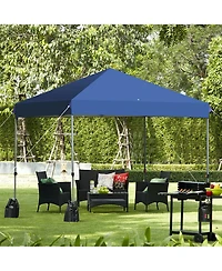 Gymax 8x8 Ft Pop up Canopy Tent Shelter Wheeled Carry Bag 4 Canopy Sand Bag
