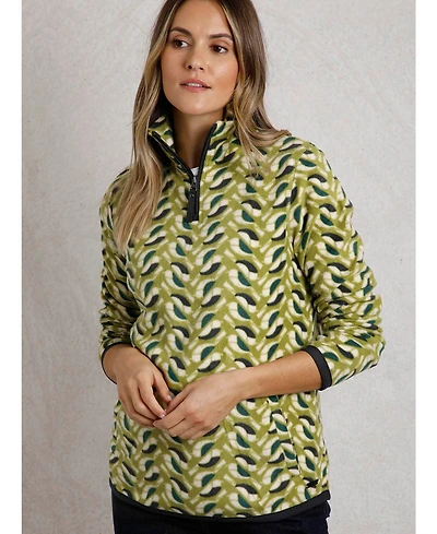 Weird Fish Women's Reena 1/4 Zip Printed Microfleece