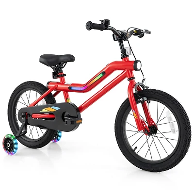 Kids Bike with Led Lights Adjustable Carbon Steel Bicycle
