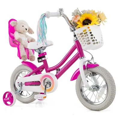 Kids Bicycle With Training Wheels Front Rear Brake System