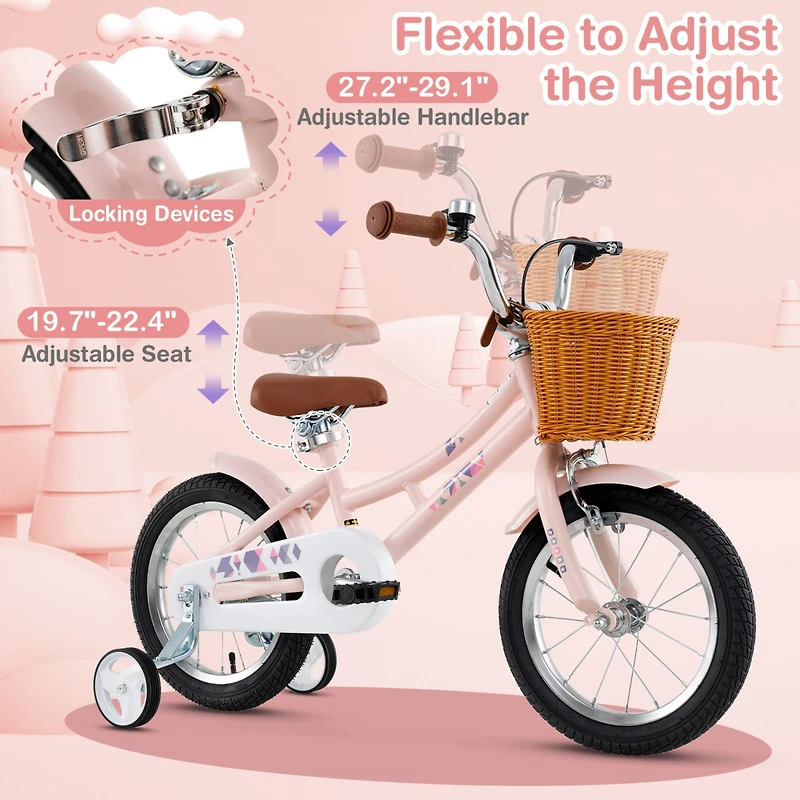 Kids Retro Bike with Adjustable Height and Basket Fun and Stylish Bicycle