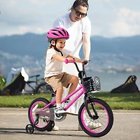 Kids Bike Adjustable Bicycle with Front Basket for Children