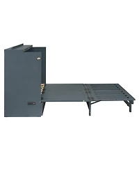 Queen Size Murphy Bed with Large Drawer,Usb Ports and