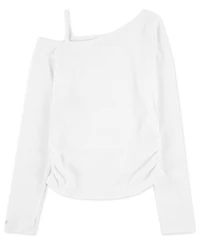 abercrombie kids Girls Asymmetrical Ruched Long Sleeve T-Shirt