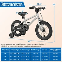 Kids Bike Bicycle for Boys Girls 4-8 with High Carbon Steel Frame