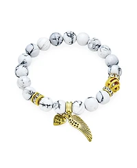 Bling Jewelry Spiritual Feather Charm Stretch Bracelet with Heart & Angel Wing Beads