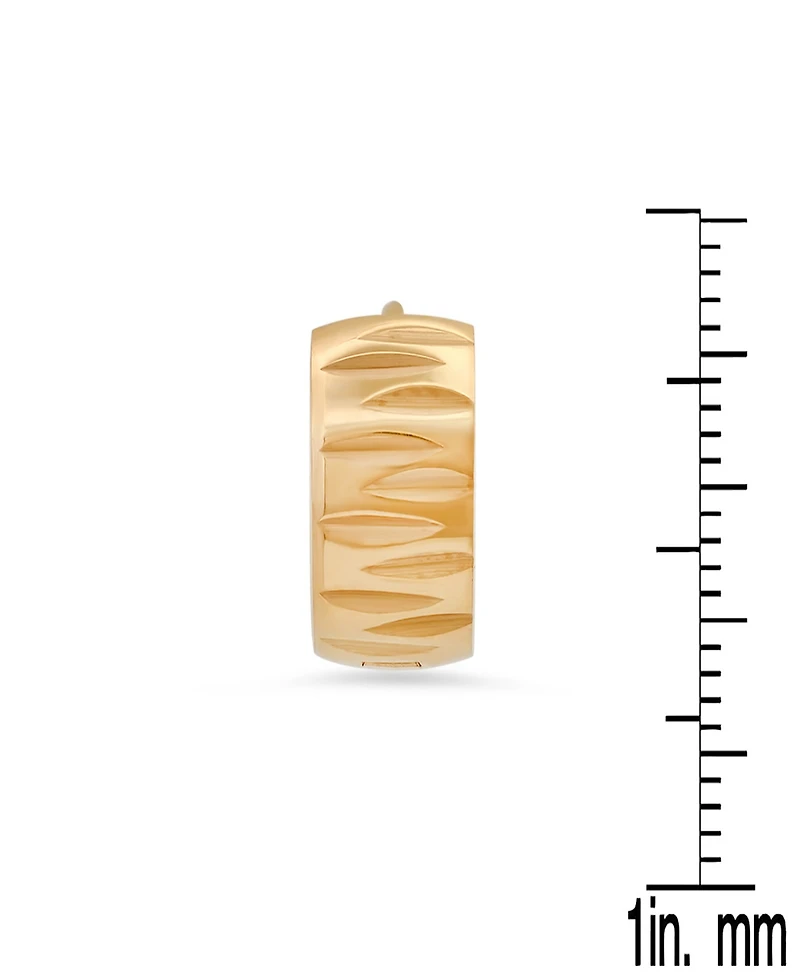 Steeltime Women's 18K Gold-Plated Stainless-Steel Diamond Cut Huggie Earrings