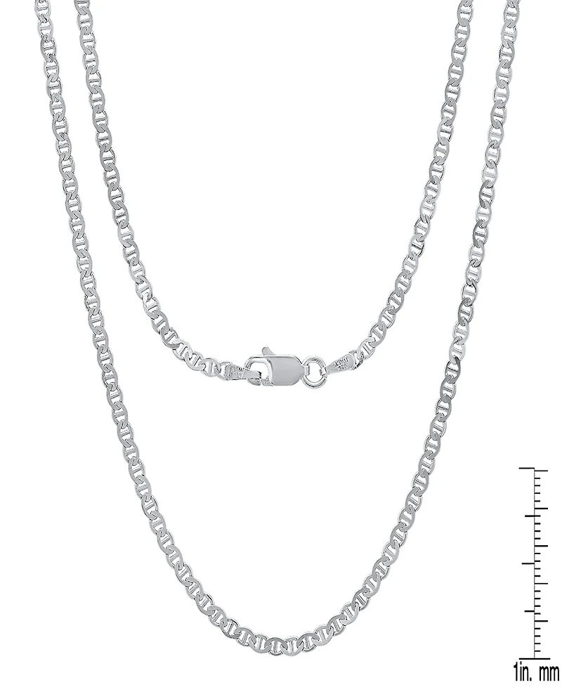 Steeltime Unisex Sterling Silver Mariner Superflat Necklace