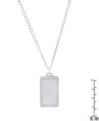 Steeltime Men's Sterling Silver Lords Prayer Dog Tag Pendant Necklace