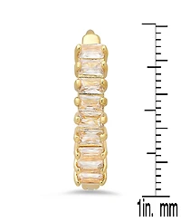 Steeltime Women's 18K Gold Plated Brass Simulated Diamonds Huggie Earrings
