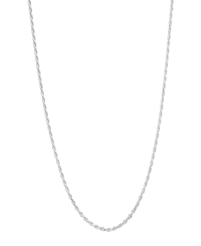 Steeltime Unisex Sterling Silver Rope Chain Necklace