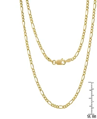 Steeltime Unisex 14K Gold Plated Figaro Hollow Necklace