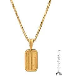 Steeltime Men's Dog Tag Brick Pendant Necklace