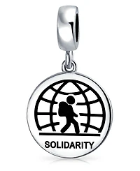 Bling Jewelry Symbol of Solidarity Dangle Charm Bead Sterling Silver for Immigrant Support
