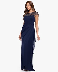 Xscape Women's Boat-Neck Long Sheath Dress