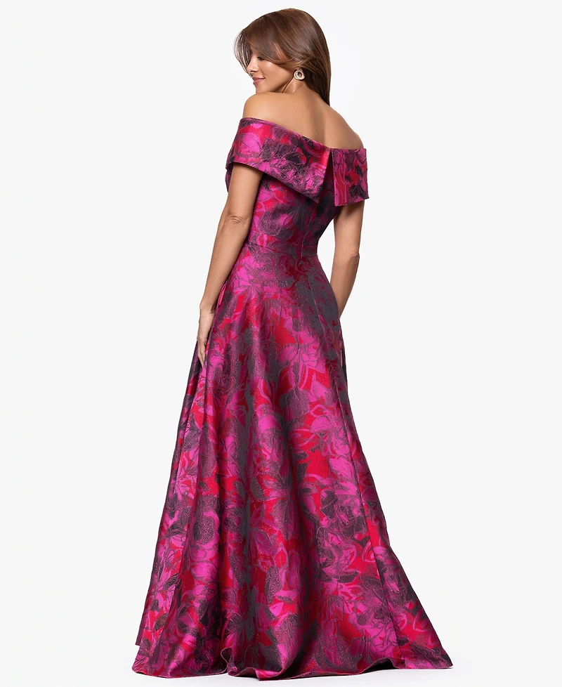 Xscape Women's Printed Sweetheart Ball Gown