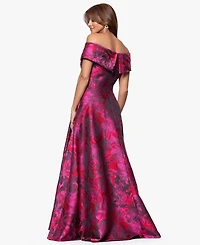 Xscape Women's Printed Sweetheart Ball Gown
