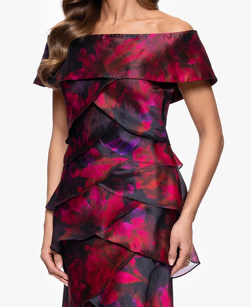 Xscape Women's Printed Long Sheath Dress