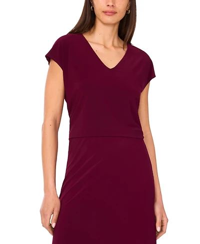 Sam & Jess Women's V-Neck Cap-Sleeve Top