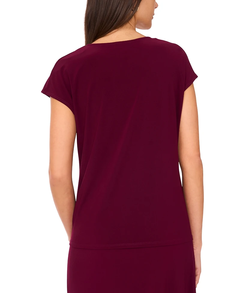 Sam & Jess Women's V-Neck Cap-Sleeve Top