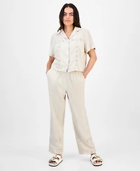 And Now This Petite Linen-Blend Camp Shirt, Exclusively at Macy's