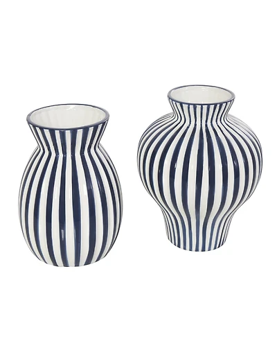 Rosemary Lane Ceramic Modern Vase, Set of 2