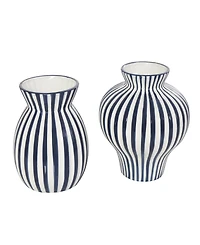 Rosemary Lane Ceramic Modern Vase, Set of 2