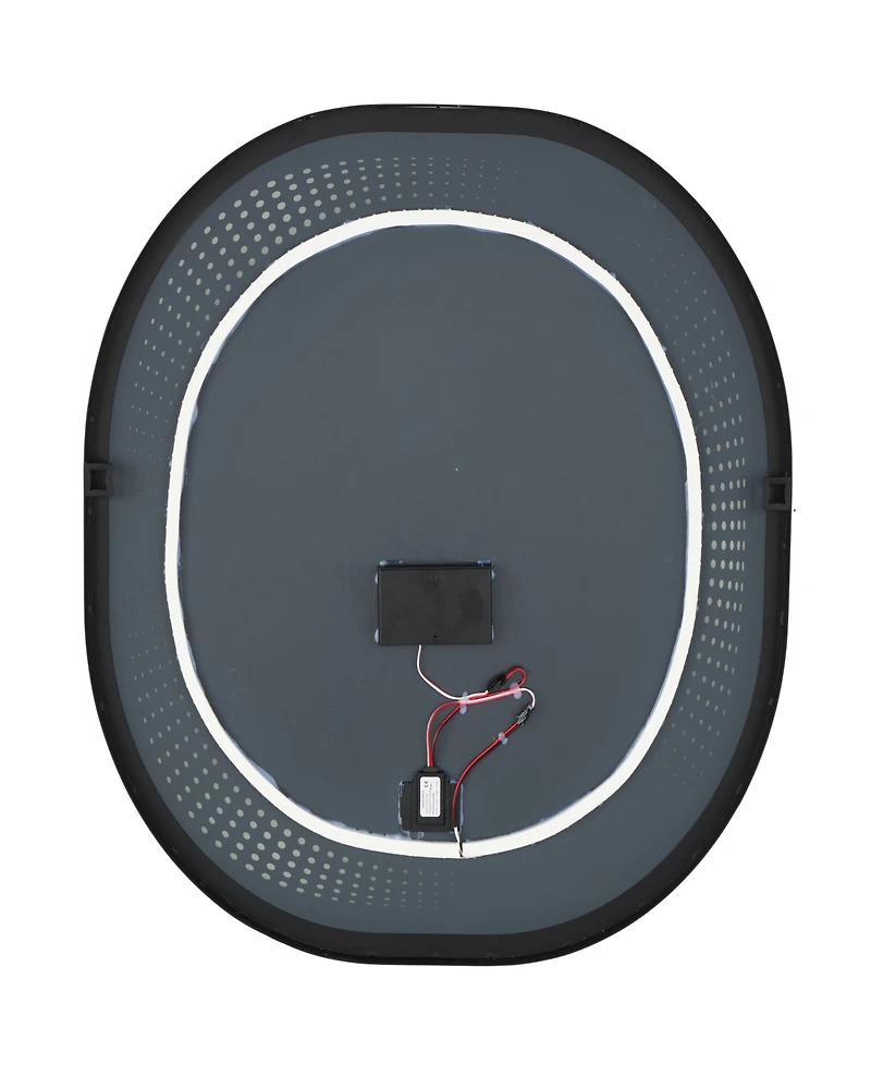 Rosemary Lane Glass 31" Led Wall Mirror with Radial Pattern