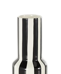 Rosemary Lane Ceramic 11" Rounded Striped Decorative Vase