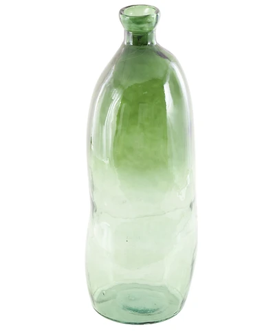 Rosemary Lane Glass 29" Tall Curved Ombre Spanish Bottle Abstract Decorative Vase