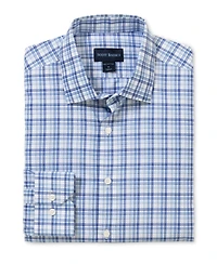 Scott Barber Men's Newport Poplin Plaid, Blue