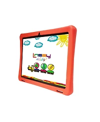 New Linsay 10.1" Kids Funny Tablet Octa Core 128GB Bundle with Red Kids Back Pack New Android 14 Dual Camera