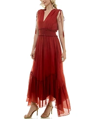 Taylor Women's V-Neck Handkerchief-Hem Dress