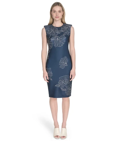 Calvin Klein Petite Sleeveless Scuba Sheath Dress