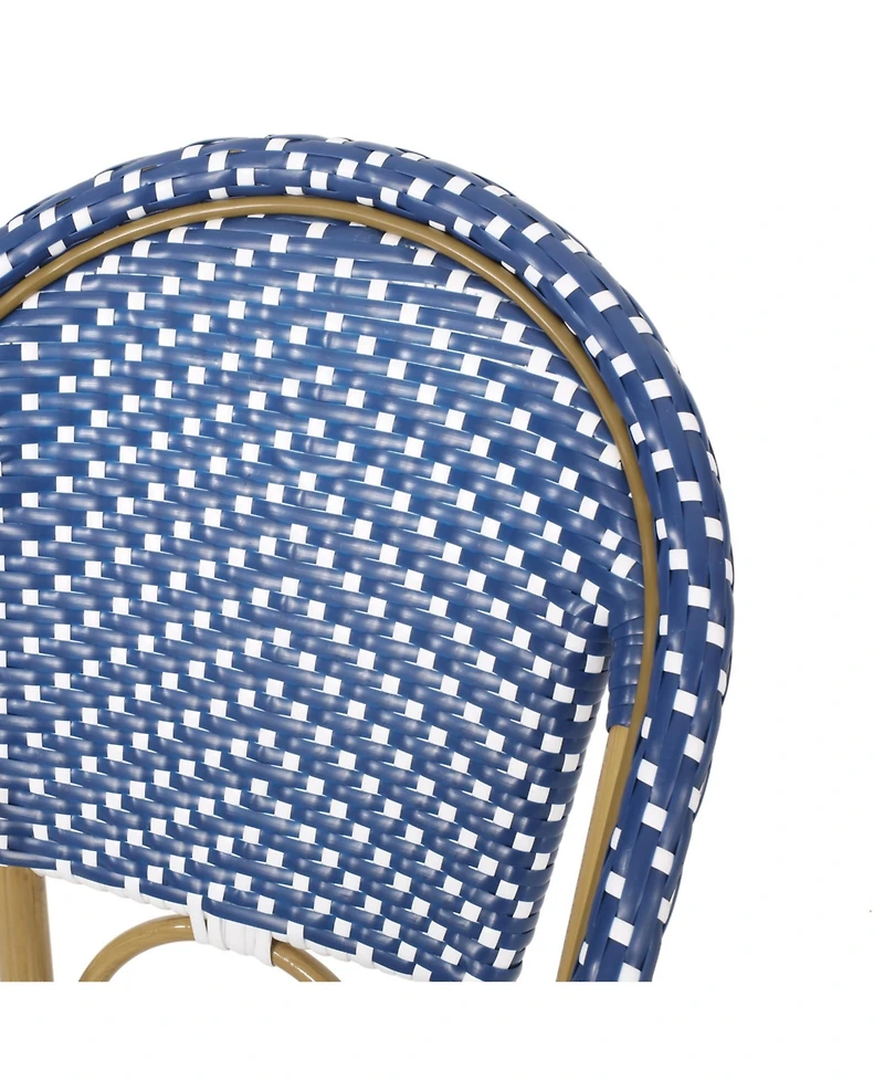 Streamdale Sleek Aluminum Bistro Barstools with Durable Poly Rattan Weave