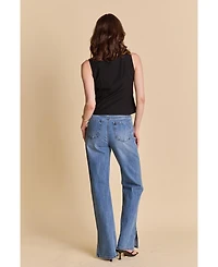 endless rose Women's Front Bow Tie Stretch Top