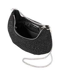 Nina All Over Crystal Crescent Moon Crossbody Bag