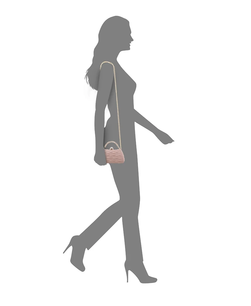 Nina Quilted Minaudiere Handle Clutch Bag