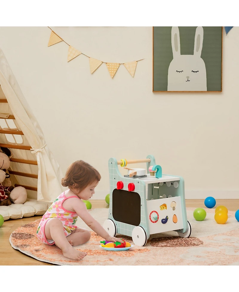 Slickblue 6-in-1 baby push walker with Play Kitchen Over 12 Months