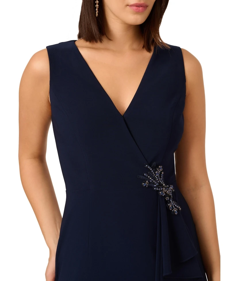 Adrianna Papell Petite Surplice Mermaid Dress