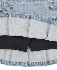 abercrombie kids Girls Denim Pull Tab Pleated Skirt