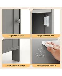 Bathroom Freestanding Adjustable Shelf Floor Storage Cabinet