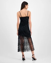 14th Place Juniors' Asymmetrical Lace Dress