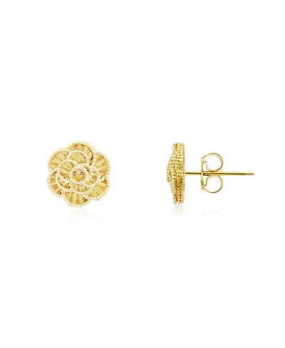The Lovery Gold Rose Stud Earrings 14K Gold