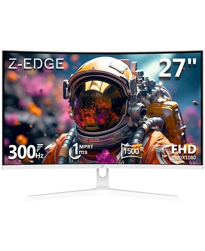 Z-edge 27 inch 1080P Full Hd 1920 x 1080 300 Hz 1 ms Curved Gaming Monitor, 16.7 Million Display Colors, FreeSync, Ultra-Slim Beze