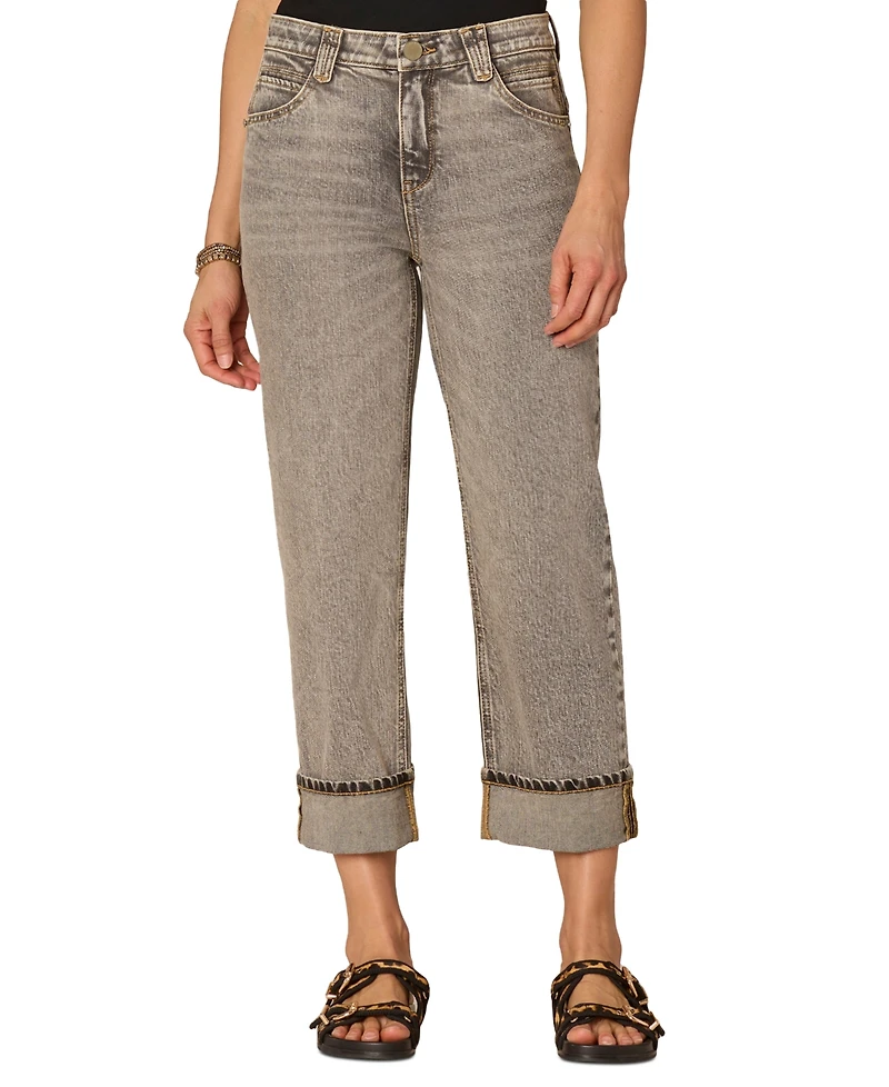 Democracy Women's "Ab"Solution High Rise Cuffed Boyfriend Jeans