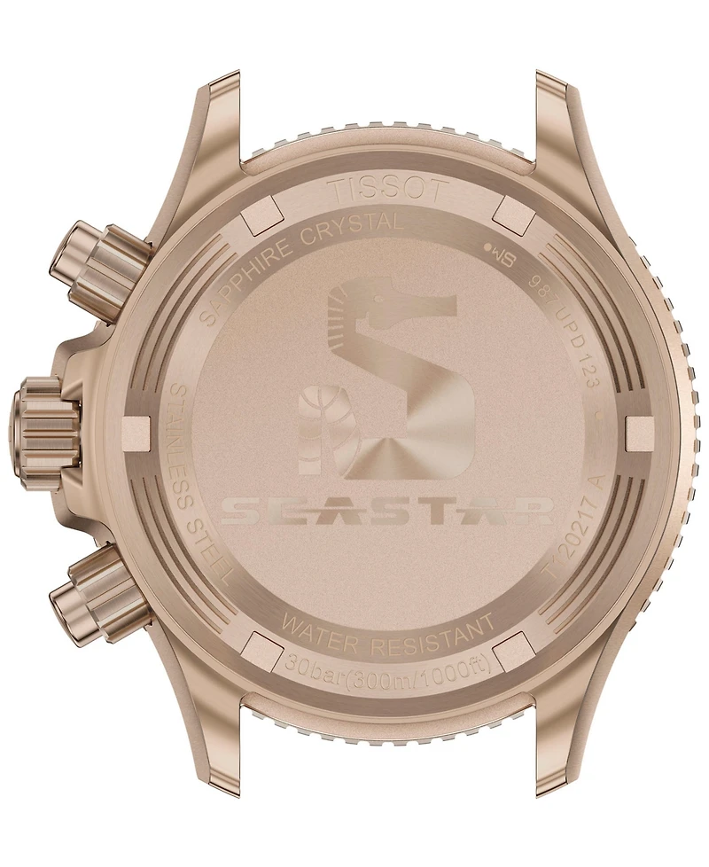 Tissot Men's Swiss Chronograph Seastar 1000 Blue Rubber Strap Watch 38mm