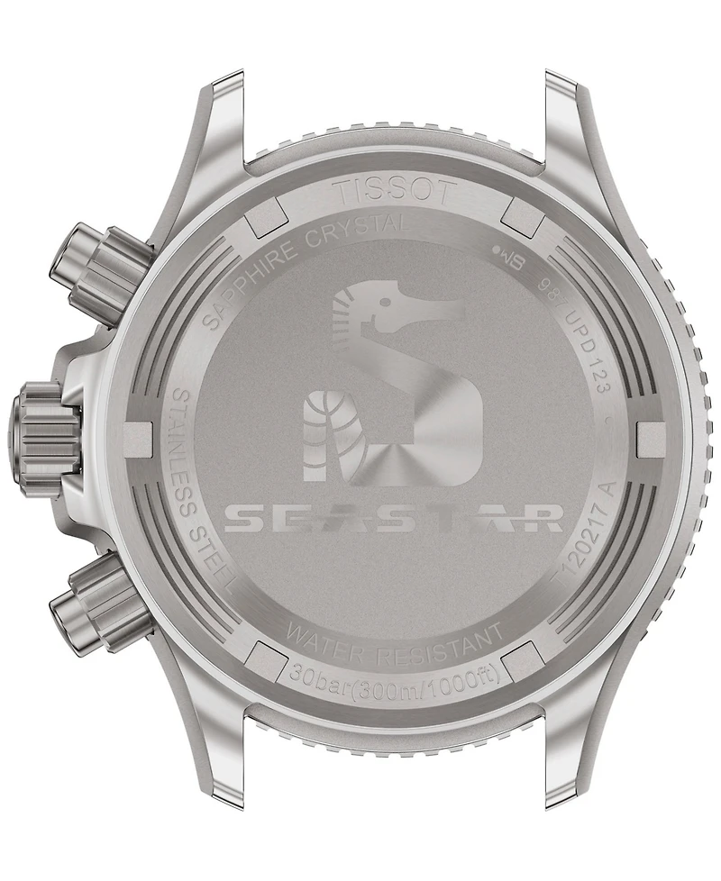 Tissot Men's Swiss Chronograph Seastar 1000 White Rubber Strap Watch 38mm