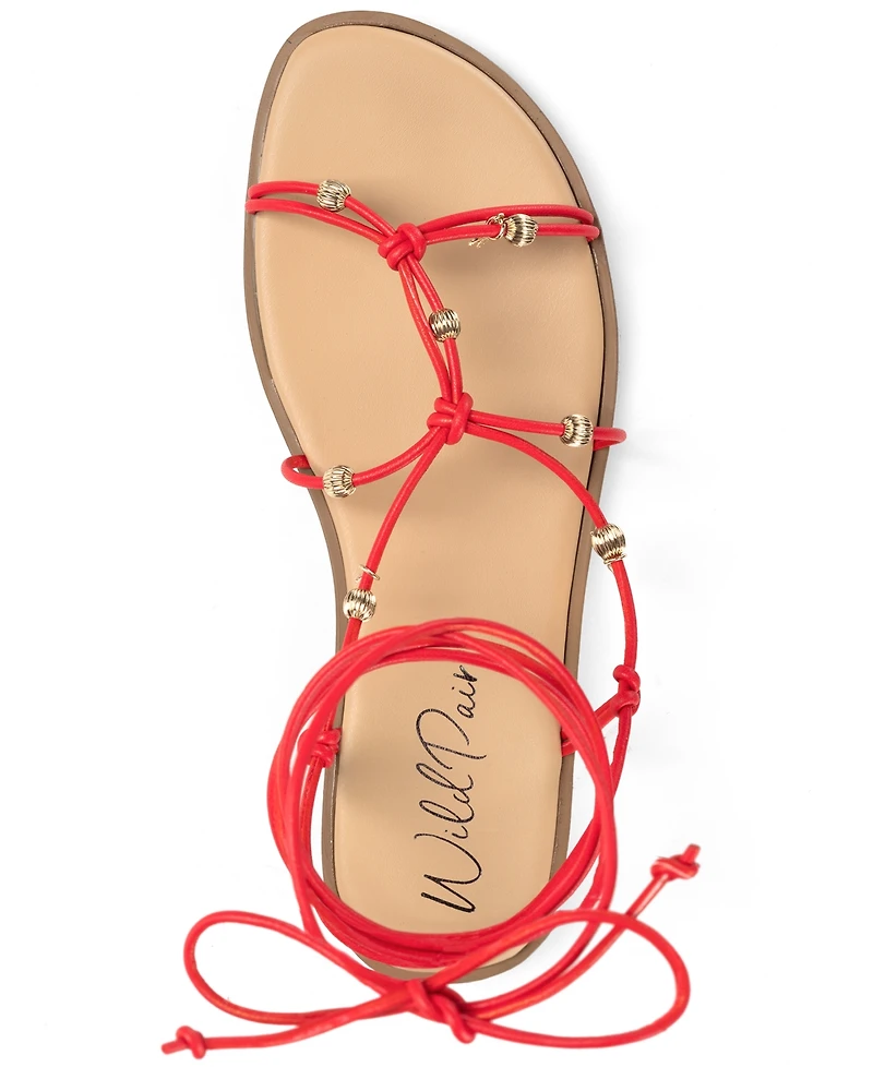 Wild Pair Reinaa Strappy Lace-up Flat Sandals, Exclusively at Macy's